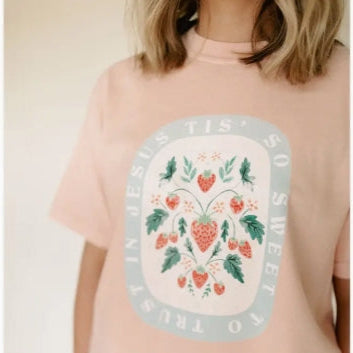 girl in tis so sweet to trust Jesus t-shirt