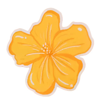 Yellow flower-shaped object on an orange background